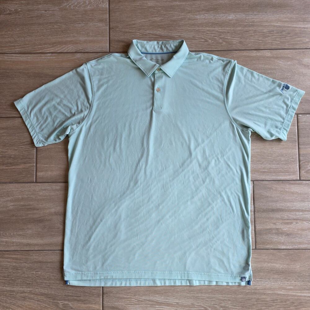 Peter Millar Jimmie Austin Performance Polo Shirt Mens XL Green Stretch Golf
